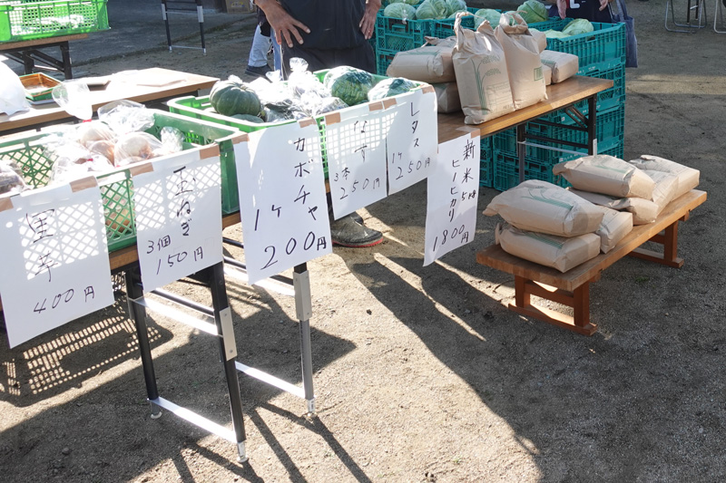 野菜の販売も手伝いました